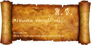 Mikuska Versény névjegykártya